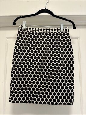 Anthropologie Black and White Polka Dot Pencil Skirt